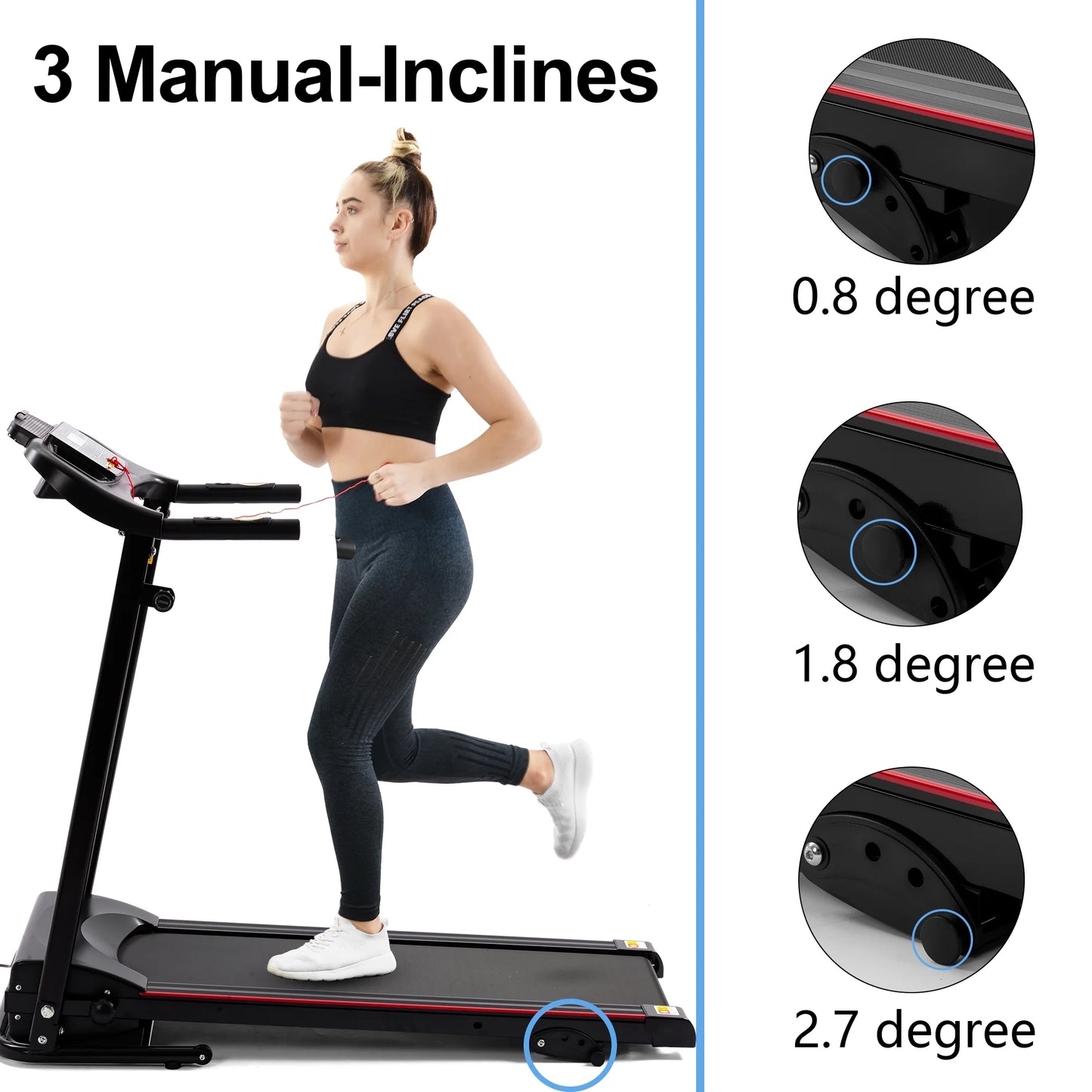 2.5HP Folding Treadmills for Home with Bluetooth & Incline, Portable Running Machine Electric Compact Treadmills Foldable for Exercise Home Gym Fitness Walking Jogging