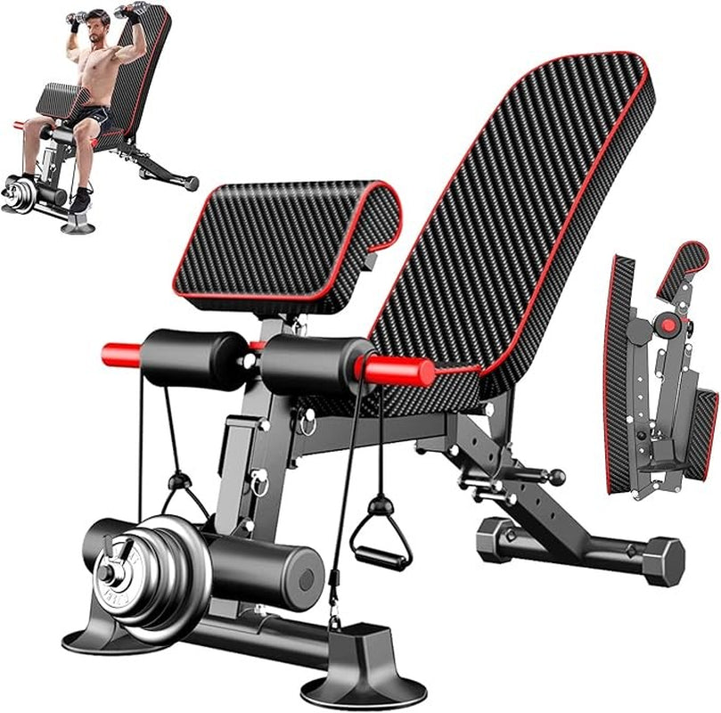Adjustable Weight Bench - Utility Workout Benches for Exercise, Free
