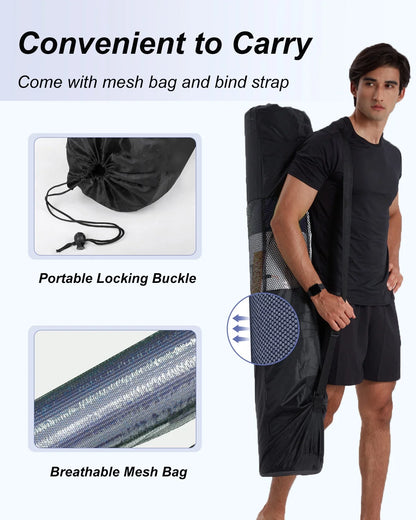 Large Yoga Mat 78X51" 10Mm Thick Exercise Mats for Pilates Gymnastics Workout, Navy Blue