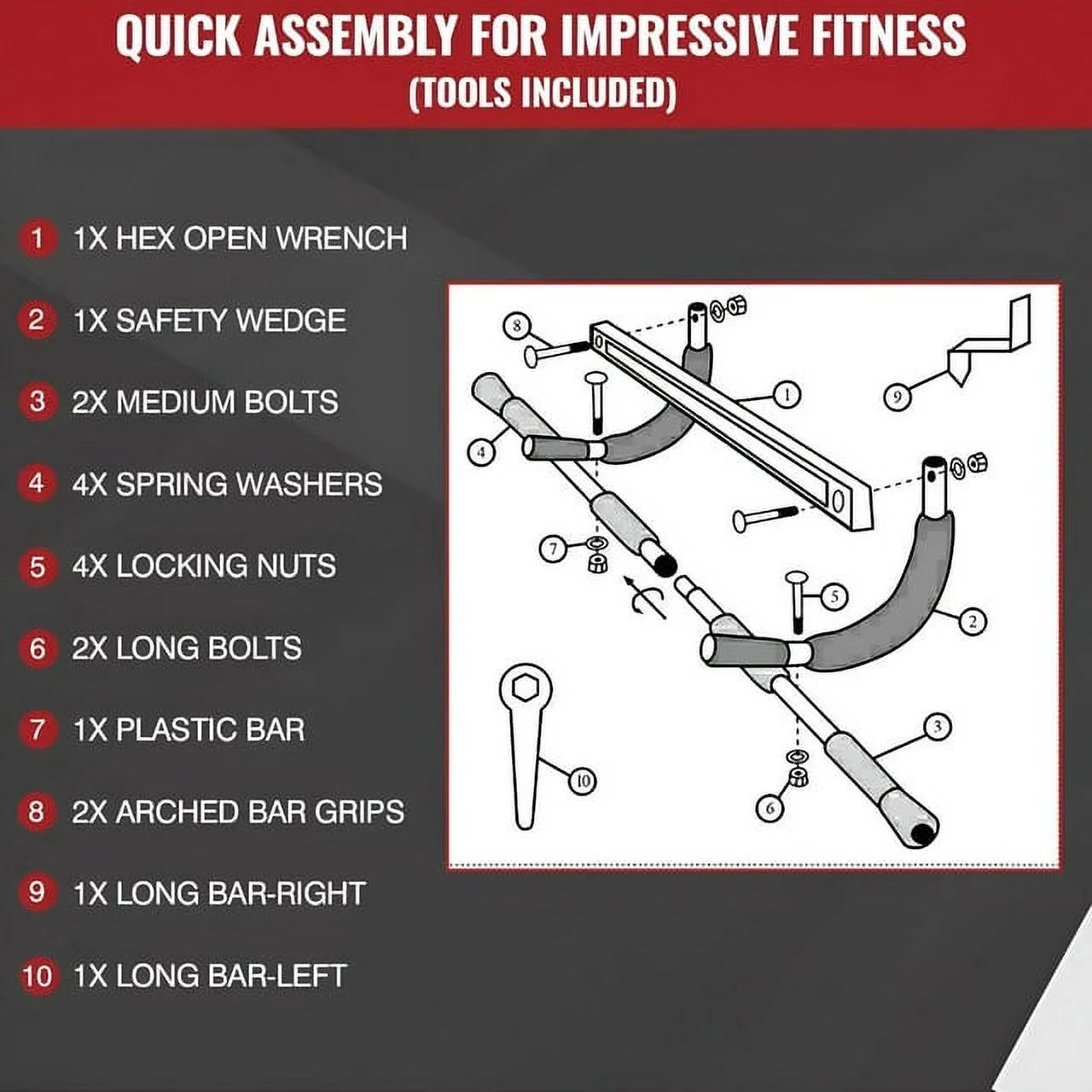 Ben Din Pull up Bar with Water Bottle and Silicon Pads, Black