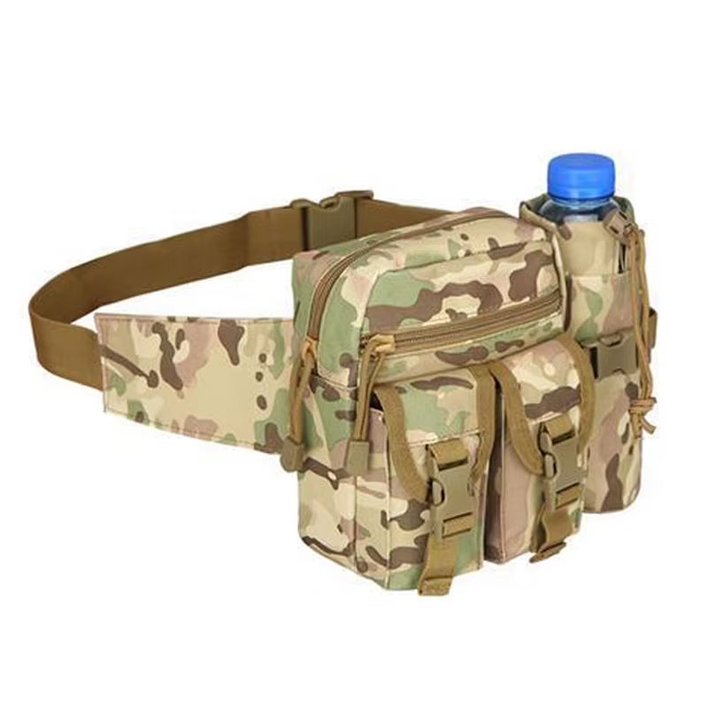 Outdoor Tactical Waist Pack Nylon Hiking Phone Water Bottle Pouch Sport Tool Equipment Package Hunting Climbing Camping Belt Bag