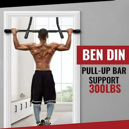 Ben Din Pull up Bar with Water Bottle and Silicon Pads, Black
