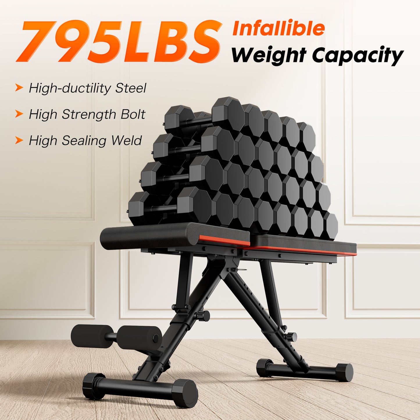 Adjustable Fitness Bench Suitable for Home Gyms