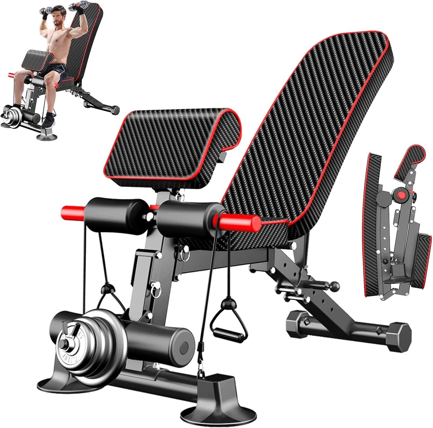 Adjustable Weight Bench - Utility Workout Benches for Exercise, Free