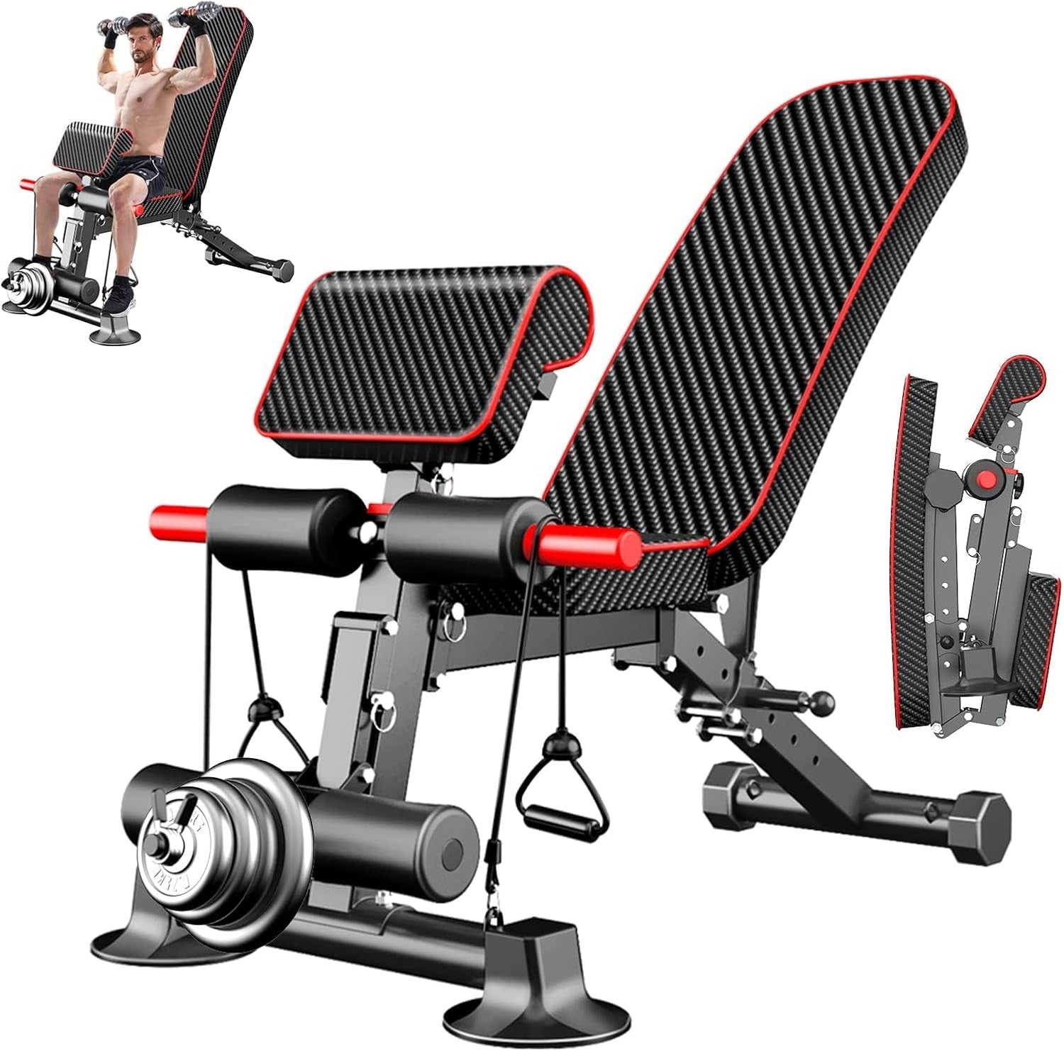 Adjustable Weight Bench - Utility Workout Benches for Exercise, Free
