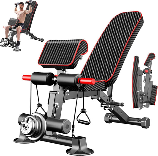 Adjustable Weight Bench - Utility Workout Benches for Exercise, Free