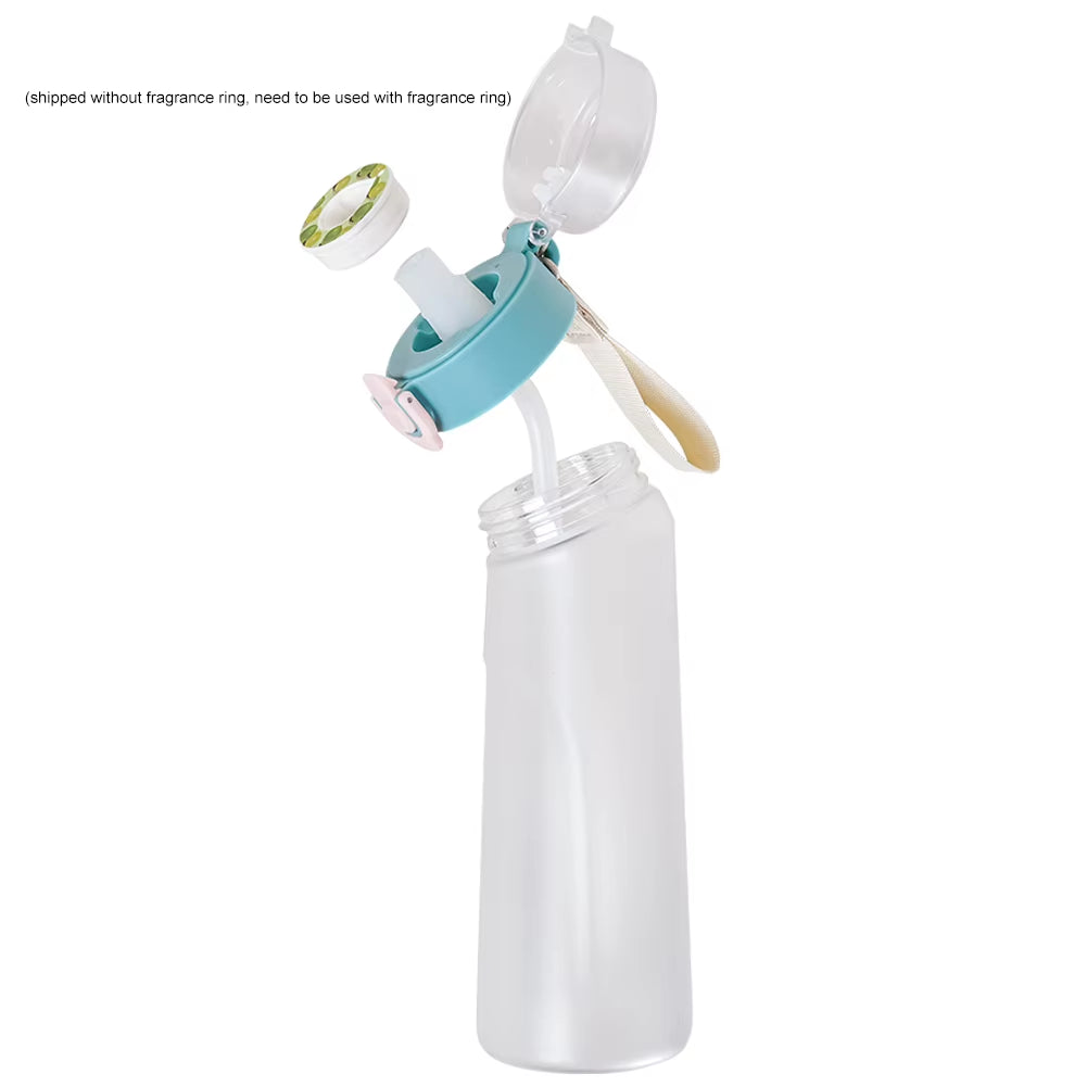 Flavored Water Bottle with 7 Flavour Pods Air Water up Bottle Frosted Black 650Ml Air Starter up Set Water Cup for Camping Sport