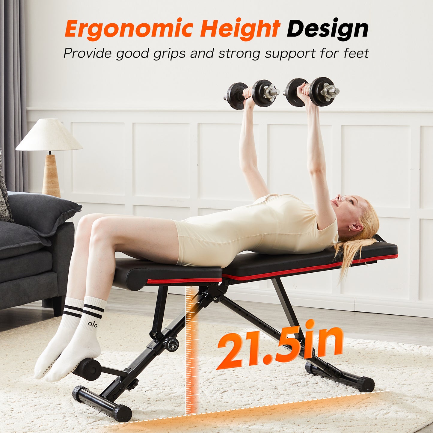 Adjustable Fitness Bench Suitable for Home Gyms