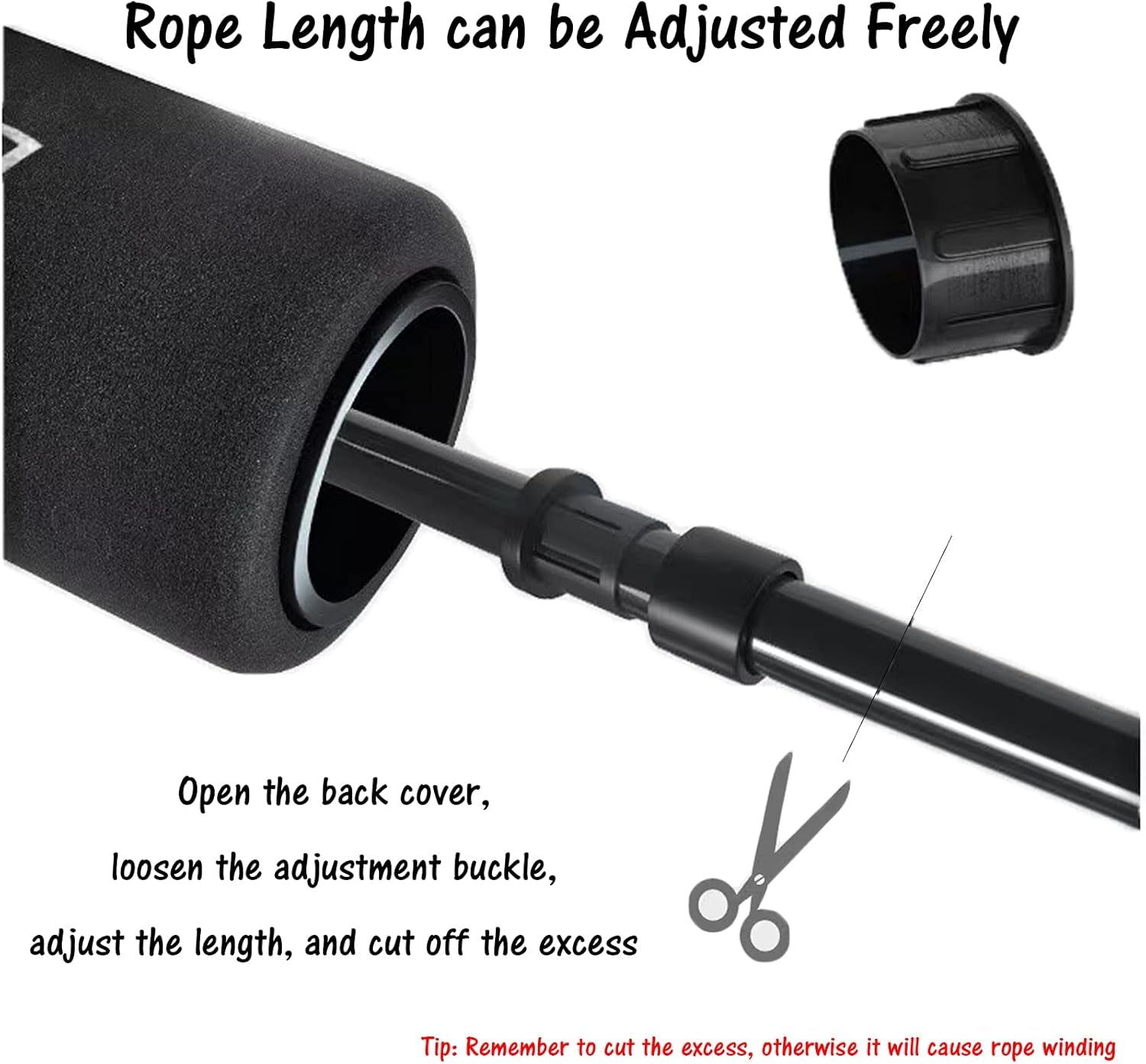 Jump Rope Ball Bearing Tangle-Free Skipping Rope, Speed Jump Rope Adjustable Durable Fitness Workout Exercise, PVC Rope for Men Women, Black