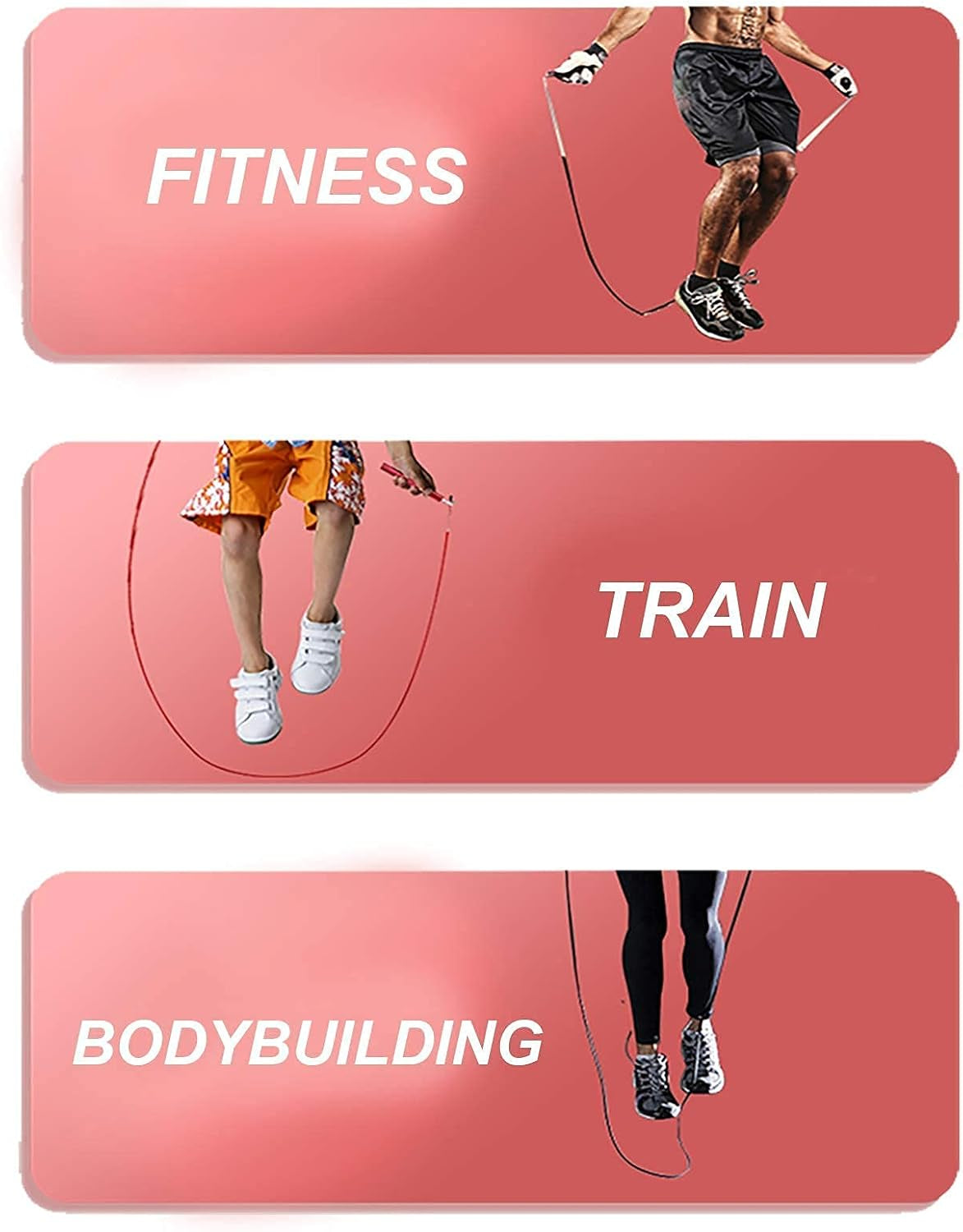 Jump Rope Ball Bearing Tangle-Free Skipping Rope, Speed Jump Rope Adjustable Durable Fitness Workout Exercise, PVC Rope for Men Women, Black