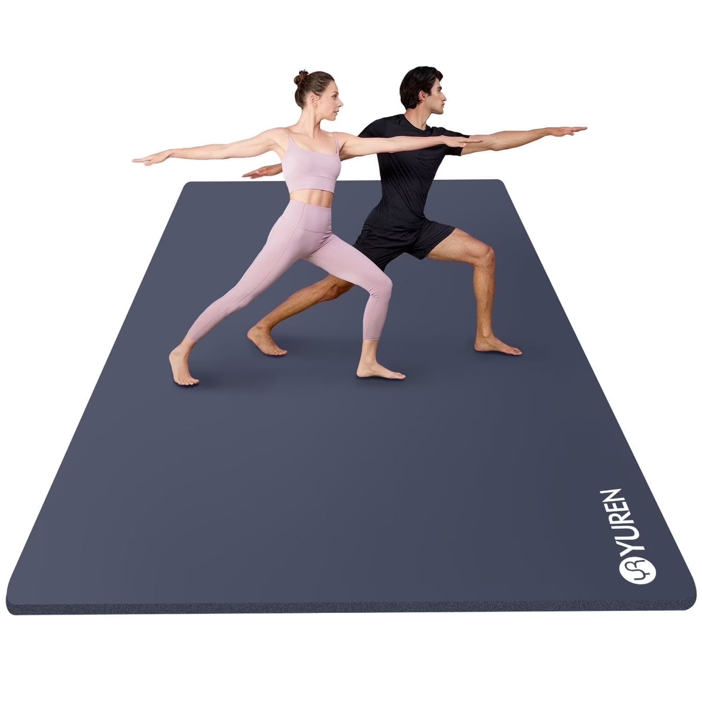 Large Yoga Mat 78X51" 10Mm Thick Exercise Mats for Pilates Gymnastics Workout, Navy Blue