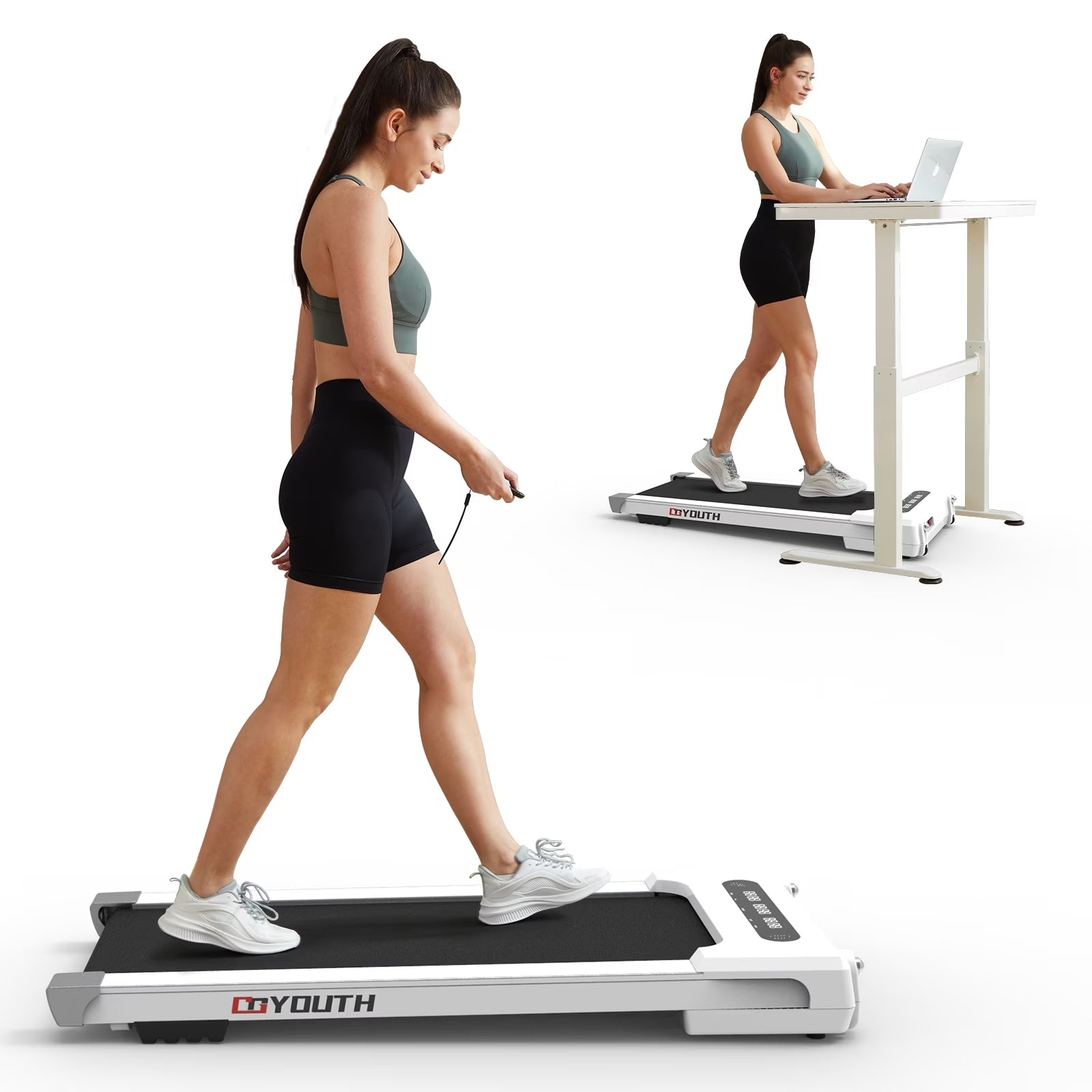Walking Pad, under Desk Treadmill 300 Lbs Weight Capacity, Compact Treadmills for Home Office 0.5-6 Kph