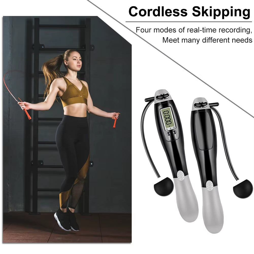 Counting Jump Rope Ball Steel PVC Skipping Rope Exercise Adjustable Cordless Jump Rope Fitness Gym Training Home Sport Equipment