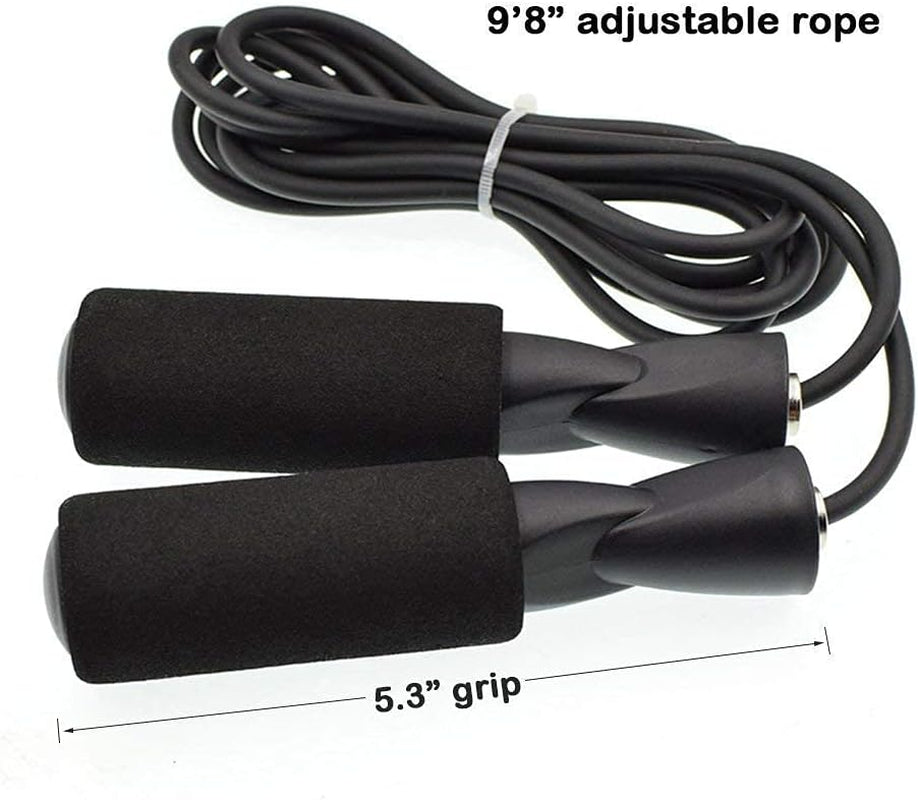 Jump Rope Ball Bearing Tangle-Free Skipping Rope, Speed Jump Rope Adjustable Durable Fitness Workout Exercise, PVC Rope for Men Women, Black